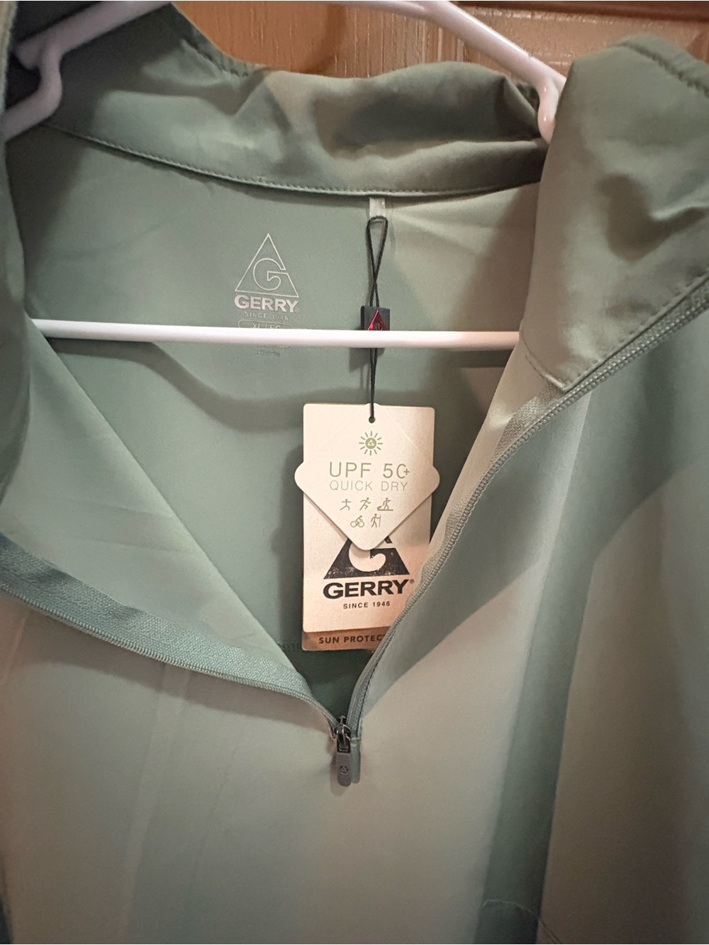 Gerry Weber Lightweight Sage Green Utility Jacket with Hood